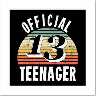 Official Teenager T-Shirt - 13th Birthday Tee for Boys Girls Posters and Art